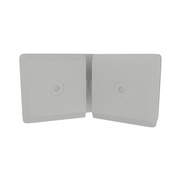 Brixwell C-PMT135-W Premier Beveled Glass-to-Glass Operable Transom Clip 135 Degree Gloss White