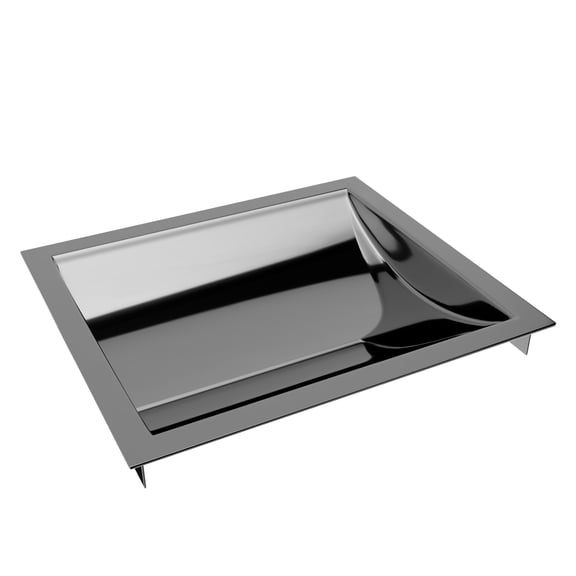 Brixwell CDT1210 10" D x 1 9/16" H Standard Drop In Deal Tray Polished Stainless Steel 12" Width