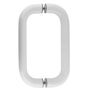 Brixwell H-8X1BTB-W 8 Inches Center To Center X 1 Inch Diameter Standard Tubular Shower Door Handle Back To Back Mount Gloss White