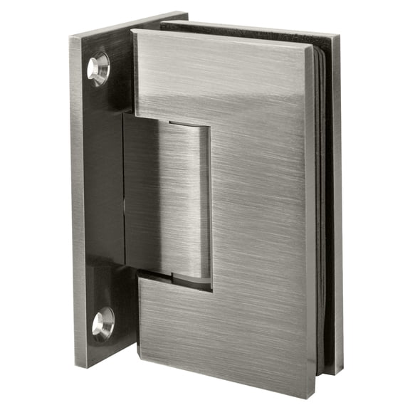Brixwell H-GTWA-FP-SC Adjustable Designer Series Wall Mount Hinge With Full Back Plate Satin-Chrome