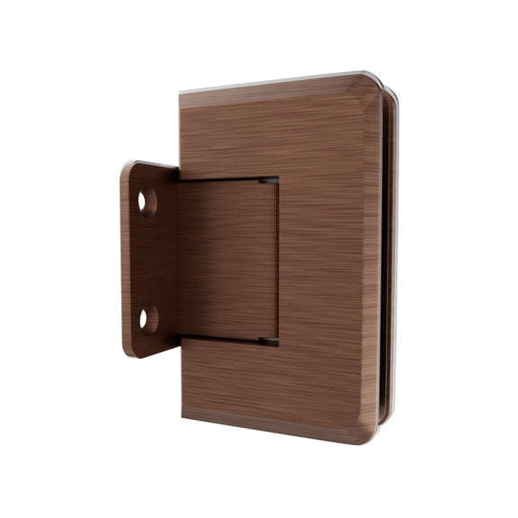 Brixwell H-PGTWA-ACP Adjustable Premier Series Glass To Wall Mount Shower Door Hinge With Short Back Plate Antique Copper