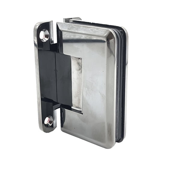 Brixwell H-PGTWA-FP-GM Adjustable Premier Series Glass To Wall Mount Shower Door Hinge With "H" Back Plate Black Nickel