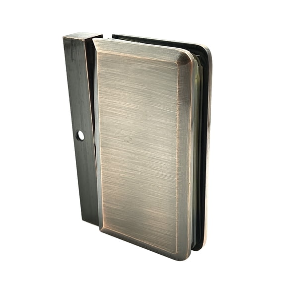 Brixwell H-PIVBGTH5-ACP Montreal Glass To Header Mount Shower Door Pivot Hinge Euro Header & W/5 degree Pin Antique Copper