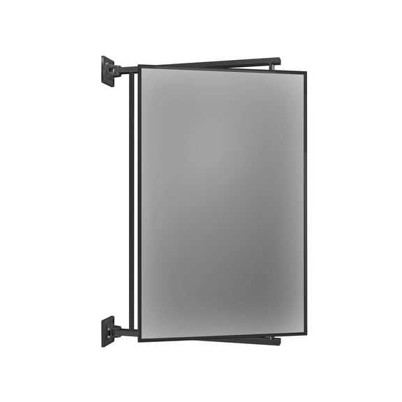 Brixwell PNV14MBL 14" W x 22" H Pivot-N-Vue Double Hinged Mirror Rectangular Matte Black