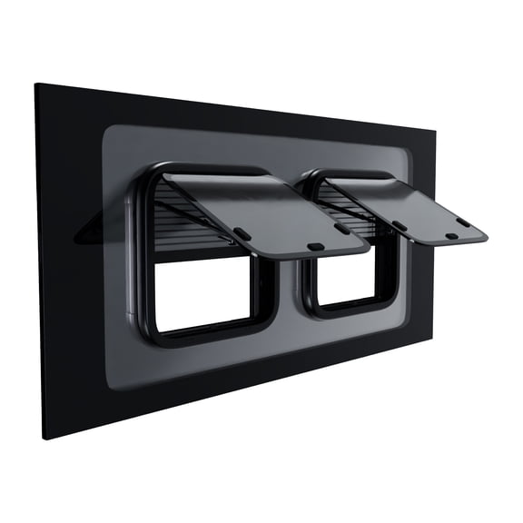 Brixwell RAWD004R 1403mm x 666mm Ram ProMaster Van Glass Window,Passenger Side First Slider with Dual Awning with Two Fly Screen Window Position Privacy Tinted