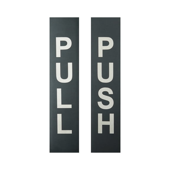 Brixwell Rectangular Push Pull Door Sign Set, Matte Black Finish, Commercial Signage