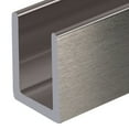 thumbnail image 1 of Brixwell SDCD3812BN-CCP12-XCP50 Brushed Nickel Frameless Shower Door Aluminum Deep U-Channel for 3/8" Thick Glass -  12" Stock Length - pack of 50, 1 of 4