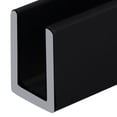 thumbnail image 1 of Brixwell SDCD3812MBL-CCP12-XCP50 Matte Black Frameless Shower Door Aluminum Deep U-Channel for 3/8" Thick Glass -  12" Stock Length - pack of 50, 1 of 3