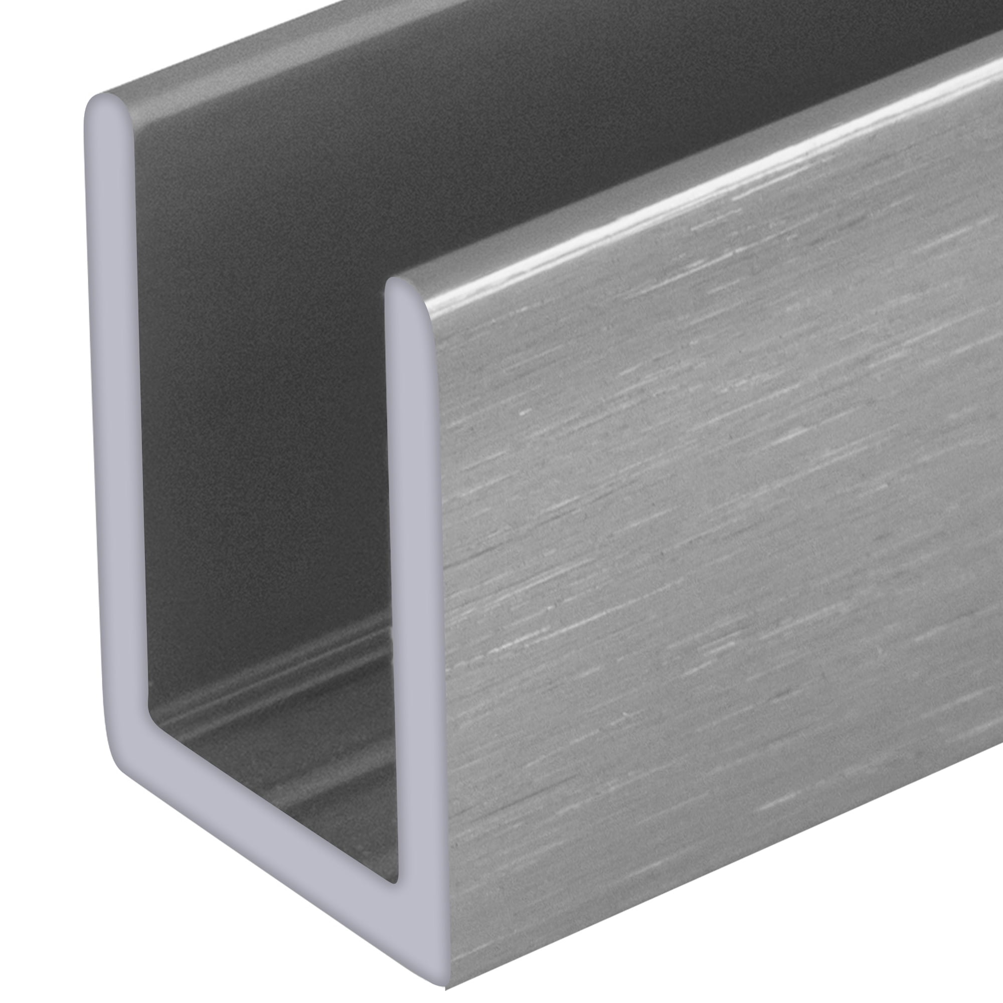 Brixwell SDCD38AB-CCP12-XCP25 Brushed Anodized 3/8" Fixed Panel Shower Door Deep U-Channel -  12" Stock Length - pack of 25
