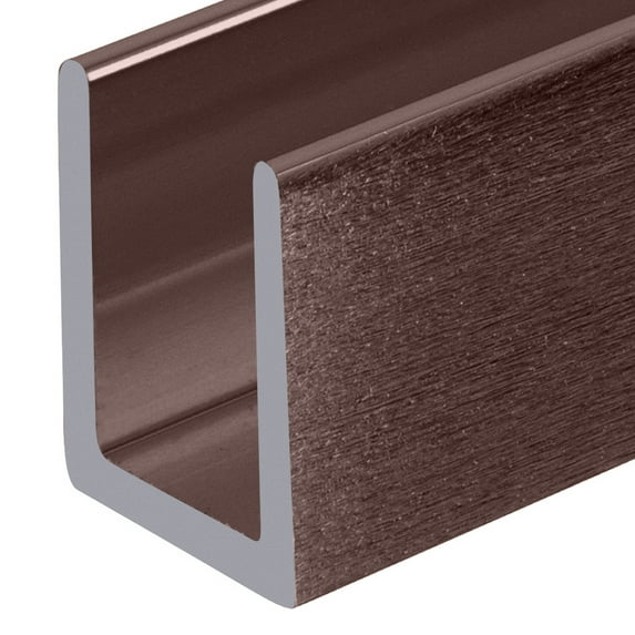 Brixwell SDCD38ABC0-CCP18 Antique Brushed Copper 3/8" Fixed Panel Shower Door Deep U-Channel - 18" Stock Length