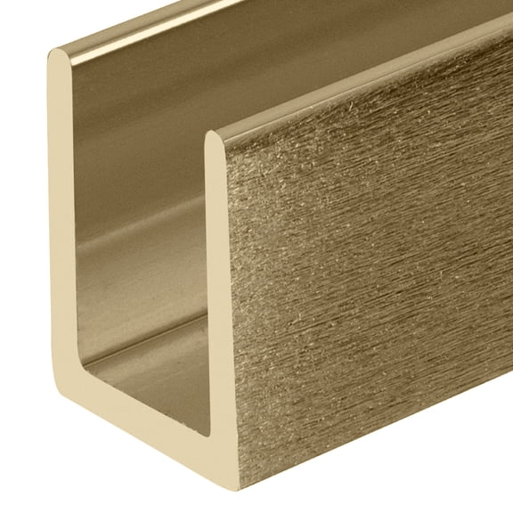 Brixwell SDCD38ABRS-CCP18-XCP10 Antique Brass 3/8" Fixed Panel Shower Door Deep U-Channel - 18" Stock Length - pack of 10