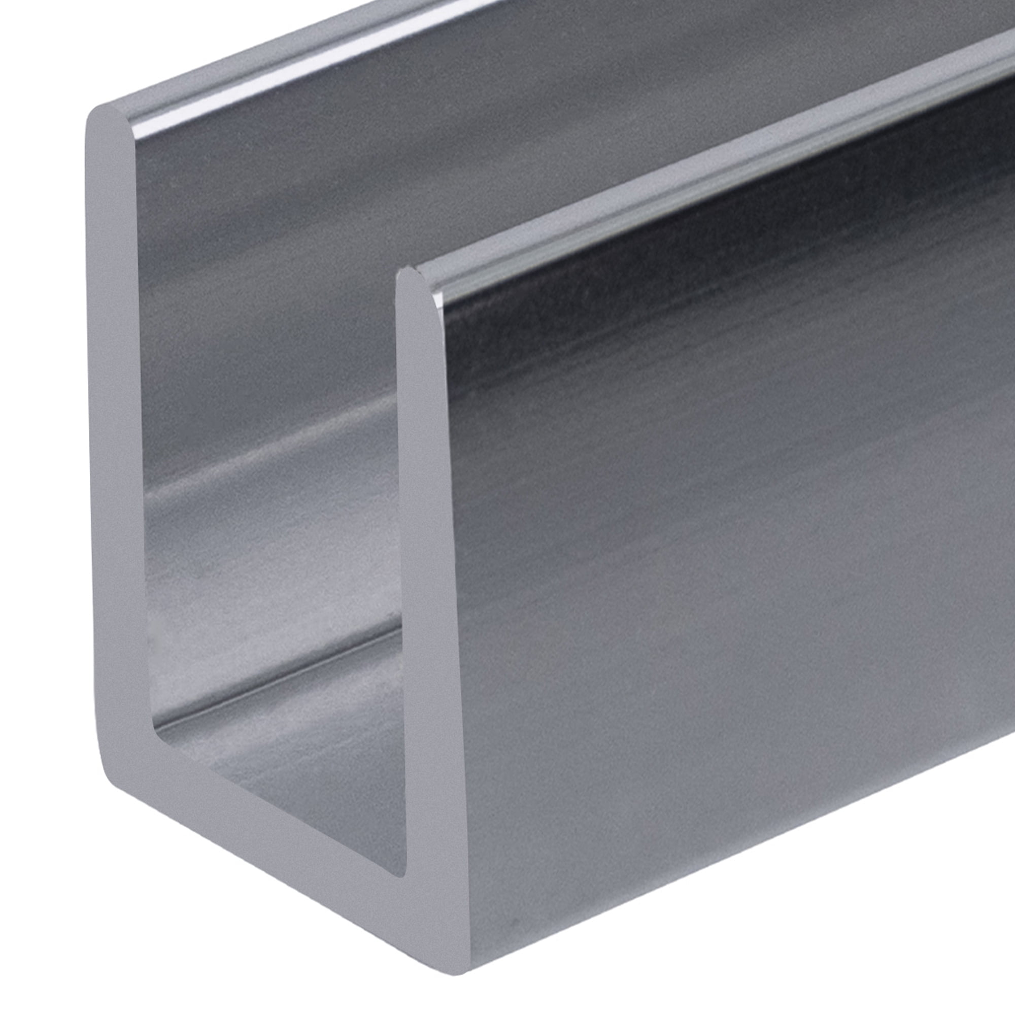 Brixwell SDCD38BS-CCP23-XCP5 Brushed Stainless 3/8" Fixed Panel Shower Door Deep U-Channel -  23" Stock Length - pack of 5