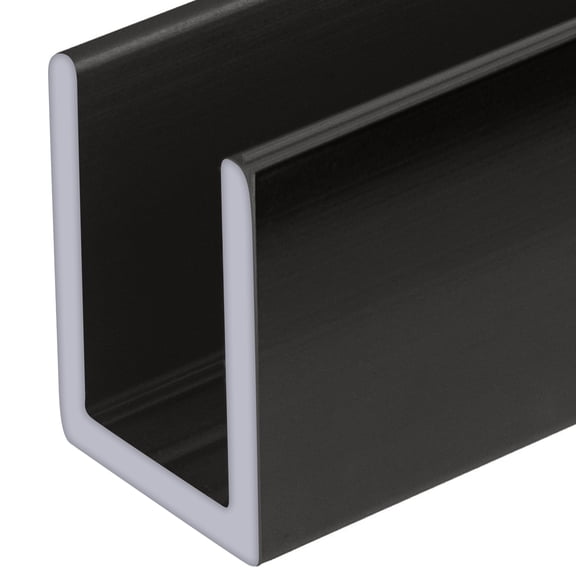 Brixwell SDCD38GM-CCP12 Gun Metal 3/8" Fixed Panel Shower Door Deep U-Channel - 12" Stock Length