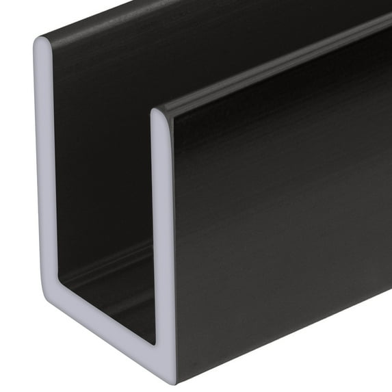 Brixwell SDCD38GM-CCP48-XCP5 Gun Metal 3/8" Fixed Panel Shower Door Deep U-Channel - 48" Stock Length - pack of 5