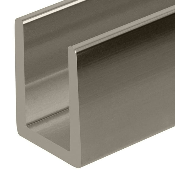 Brixwell SDCD38PN-CCP18-XCP10 Polished Nickel 3/8" Fixed Panel Shower Door Deep U-Channel - 18" Stock Length - pack of 10