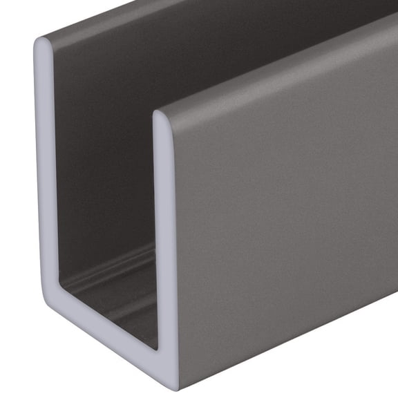 Brixwell SDCD38SN-CCP48-XCP5 Satin Nickel 3/8" Fixed Panel Shower Door Deep U-Channel - 48" Stock Length - pack of 5
