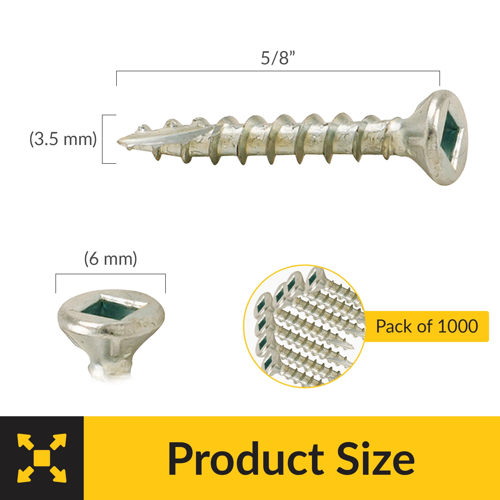 Zip R Iv Rivet Brixwell SRW214588601 Zip R Screw, Flat Countersunk Head with Square ...