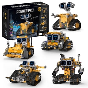 Brixzonecho 5 in 1 Digital Display Robot Building Set Compatible with Lego Vehicle Collectible Model for Adult Home Office Decor