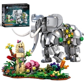 Brixzonecho Elephant Building Set Compatible with Lego Poseable Animal Model Creative Collectible for Adults 1306pcs