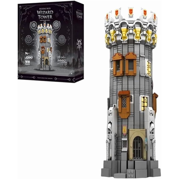 Brixzonecho Medieval Architecture Wizards Tower Building Set Compatible with Lego House Collectible Model for Adult Home Office Decor