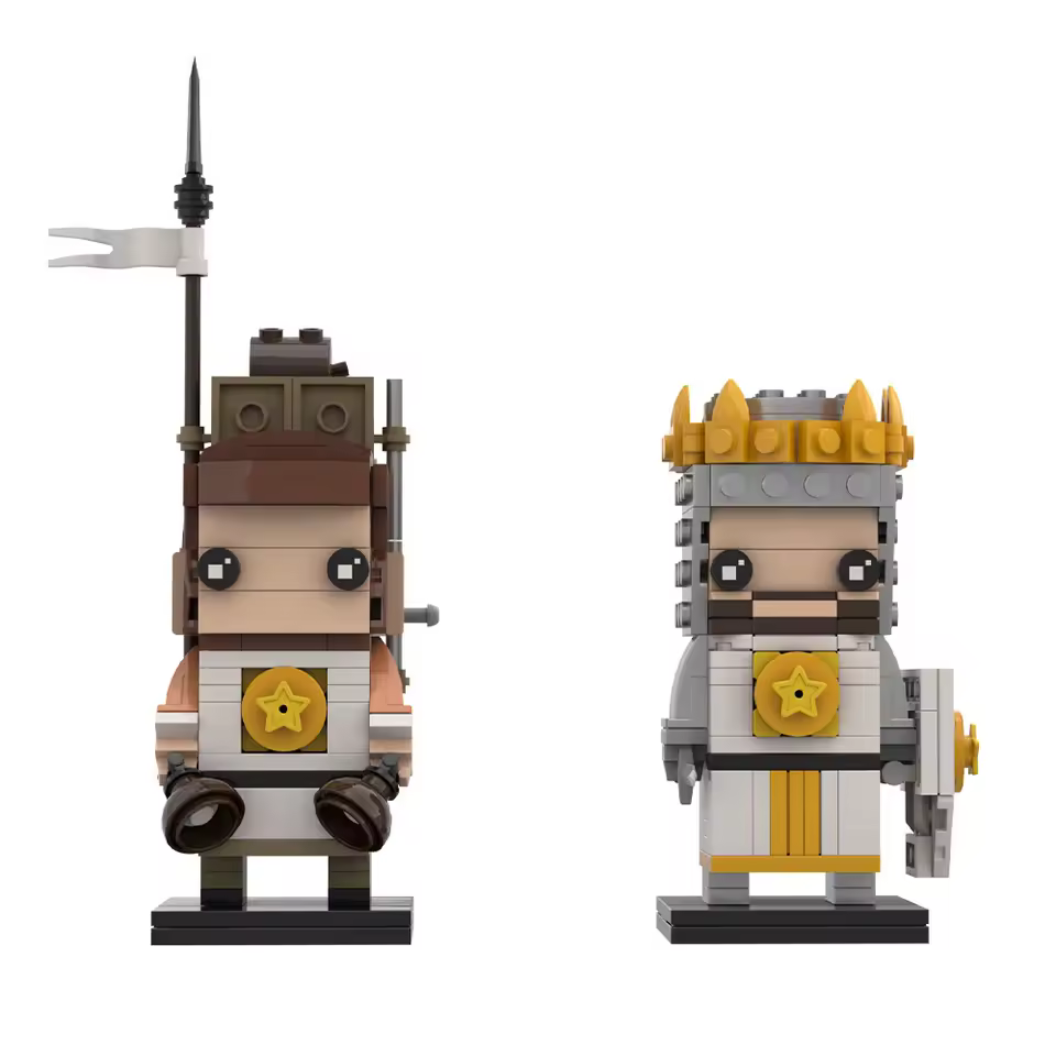 Brixzonecho Medieval King and Squire Building Set Compatible with Lego Model for Adult Home Office Decor