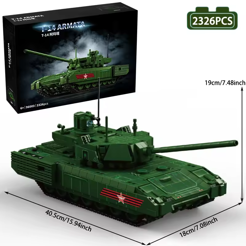 Brixzonecho T-14 Armata Main Battle Tank Building Set Compatible with Lego Military Vehicle Model for Adult Home Office Decor