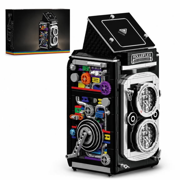Brixzonecho Vintage Camera Building Set Compatible with Lego Retro Mechanical Model Desktop Decor for Adult 869pcs