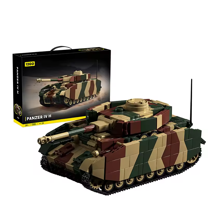 Brixzonecho WW2 German Panzer IV H Tank Building Set Compatible with Lego Military Vehicle Camouflage Model for Adult Home Office Decor