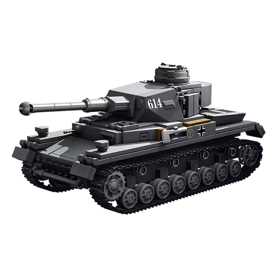 Brixzonecho WW2 German Panzer IV Tank Building Set Compatible with Lego Military Vehicle Model for Adult Home Office Decor