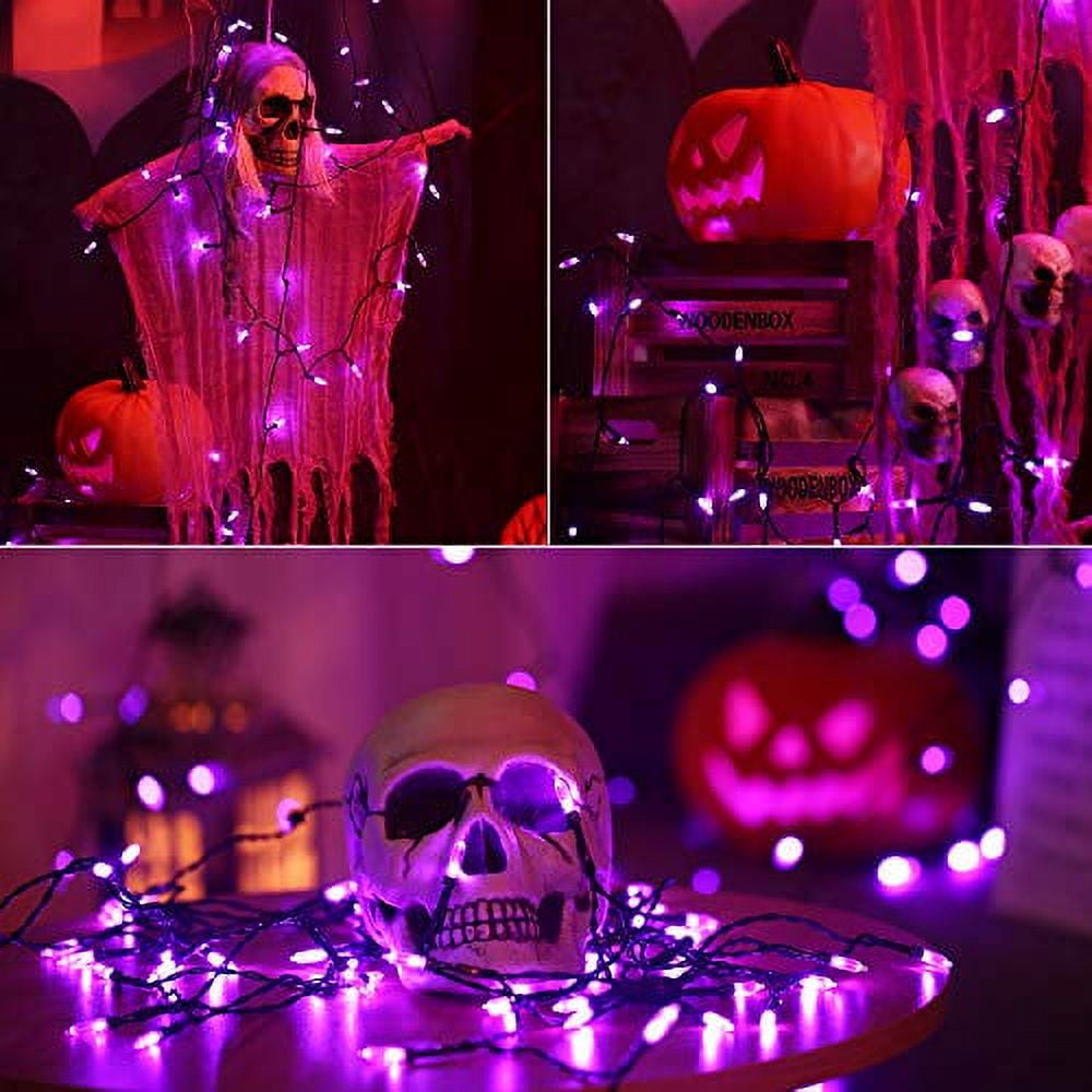 BrizLabs Purple Halloween Lights, 33ft 100 LED String Lights, 8 Modes