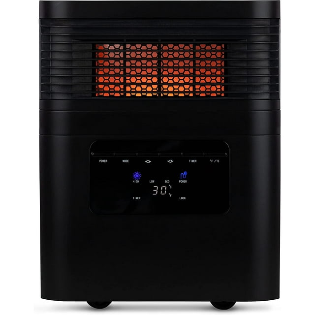 Briza Infrared Space Heater, Electric Portable Indoor Heater, Timer, 1500W