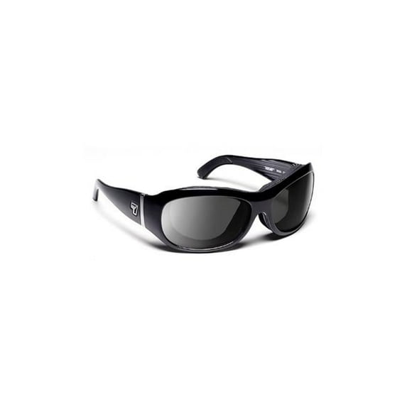 Briza Sharp View Gray Polarized Sunglasses, Glossy Black - Small & Large