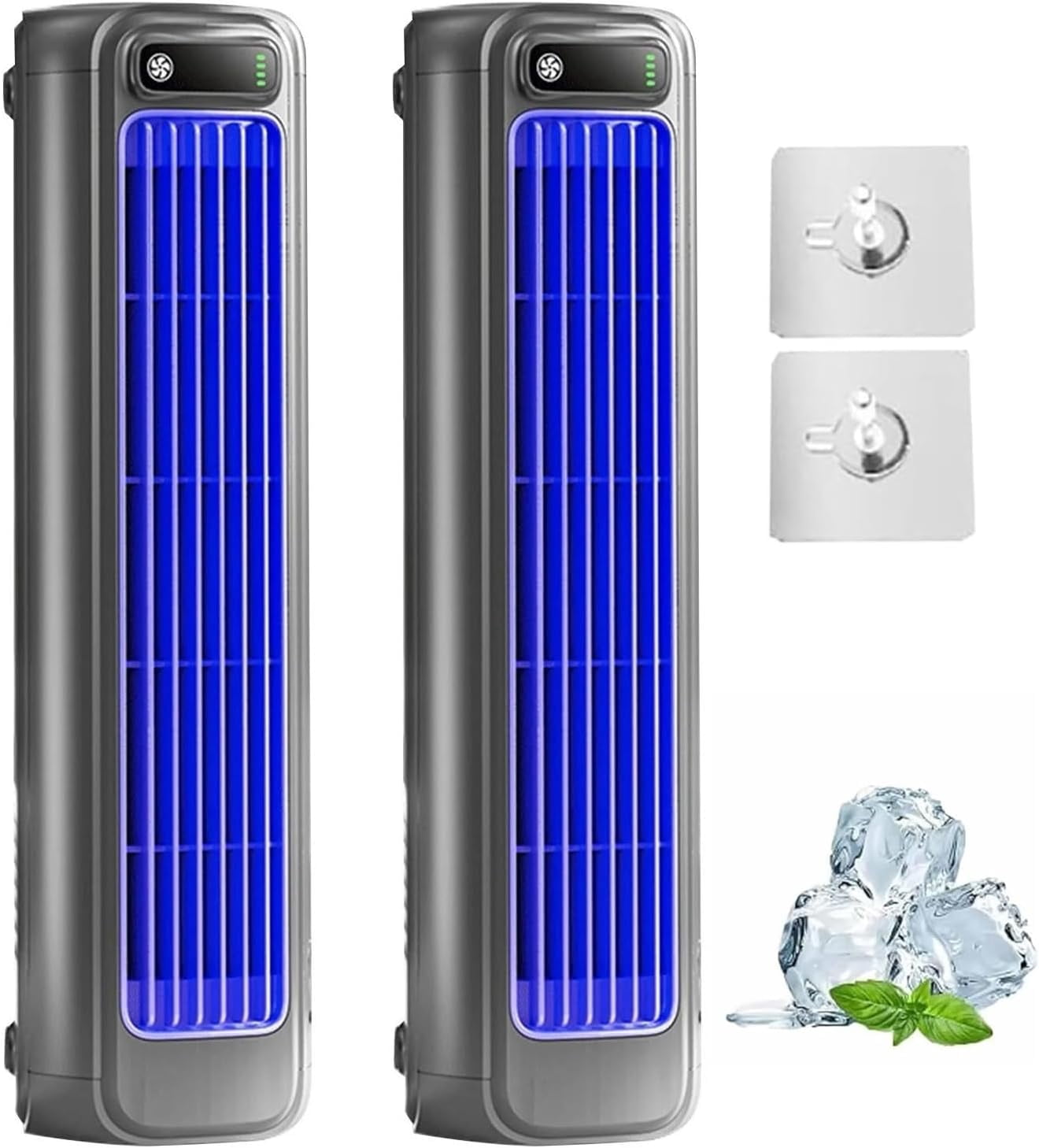 Ventilatore Portatile Da Tavolo Brizaac Cooling Ace, Silenzioso, 3 Velocità Regolabili, Compatto, Con Griglia Anteriore Rimovibile, Bianco/blu, 588 G