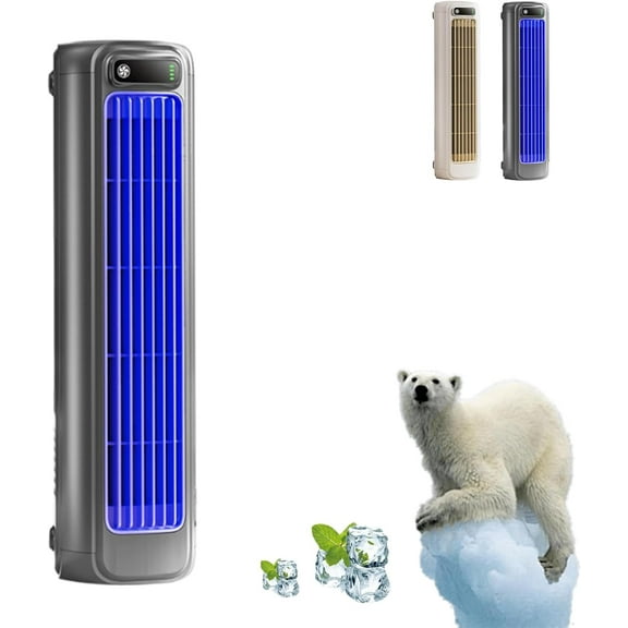 Brizac Air Conditioner, Brizaac Cooling Ace, Enjoy Fast, Natural Cooling, Quiet Portable Air Conditioner, Three Wind Speeds, Rechargeable, Suitable for Bedroom, Office (Gray)