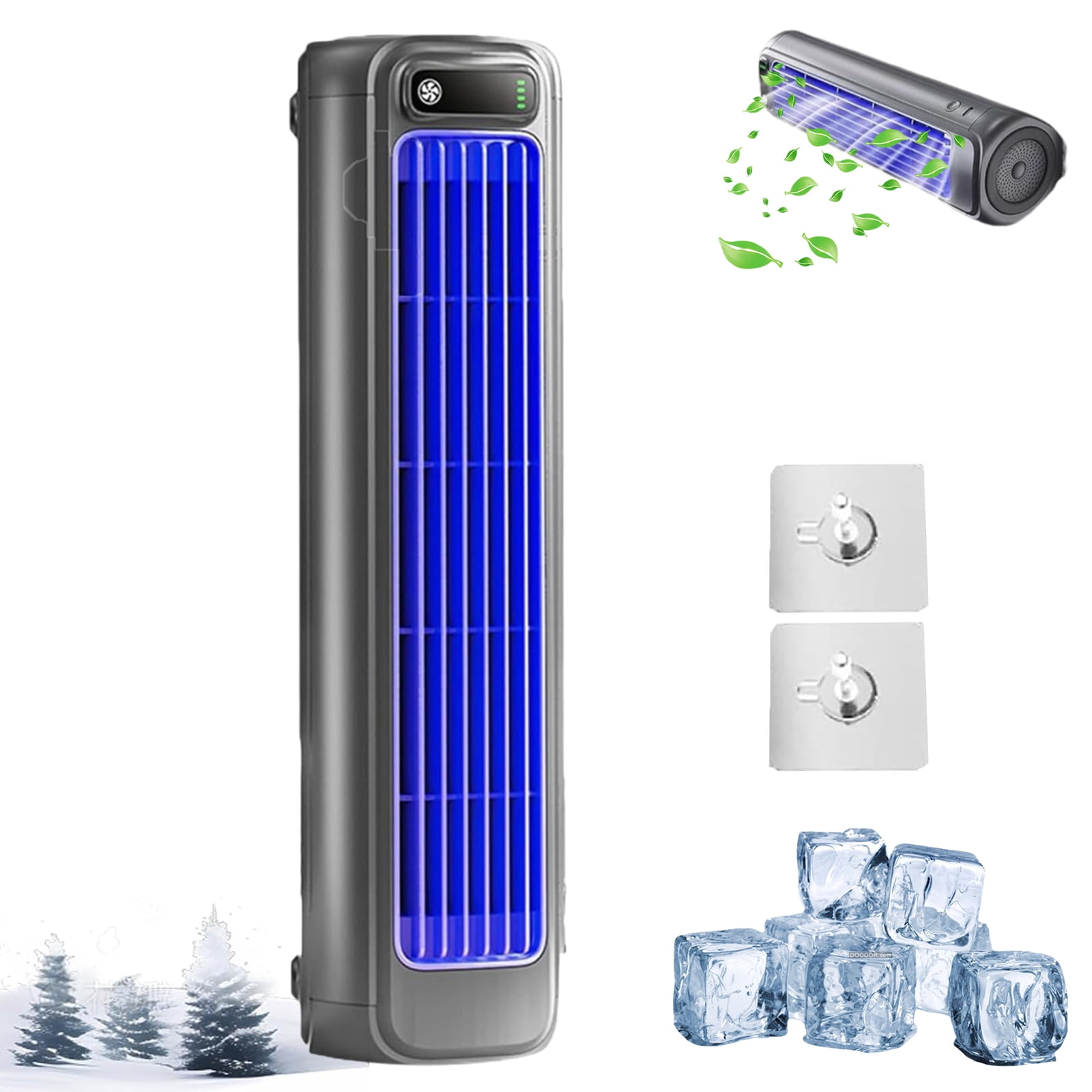 Ventilateur Breezamax 2025 - Refroidisseur D'air Portable, USB, Silencieux, Avec Télécommande (gris)