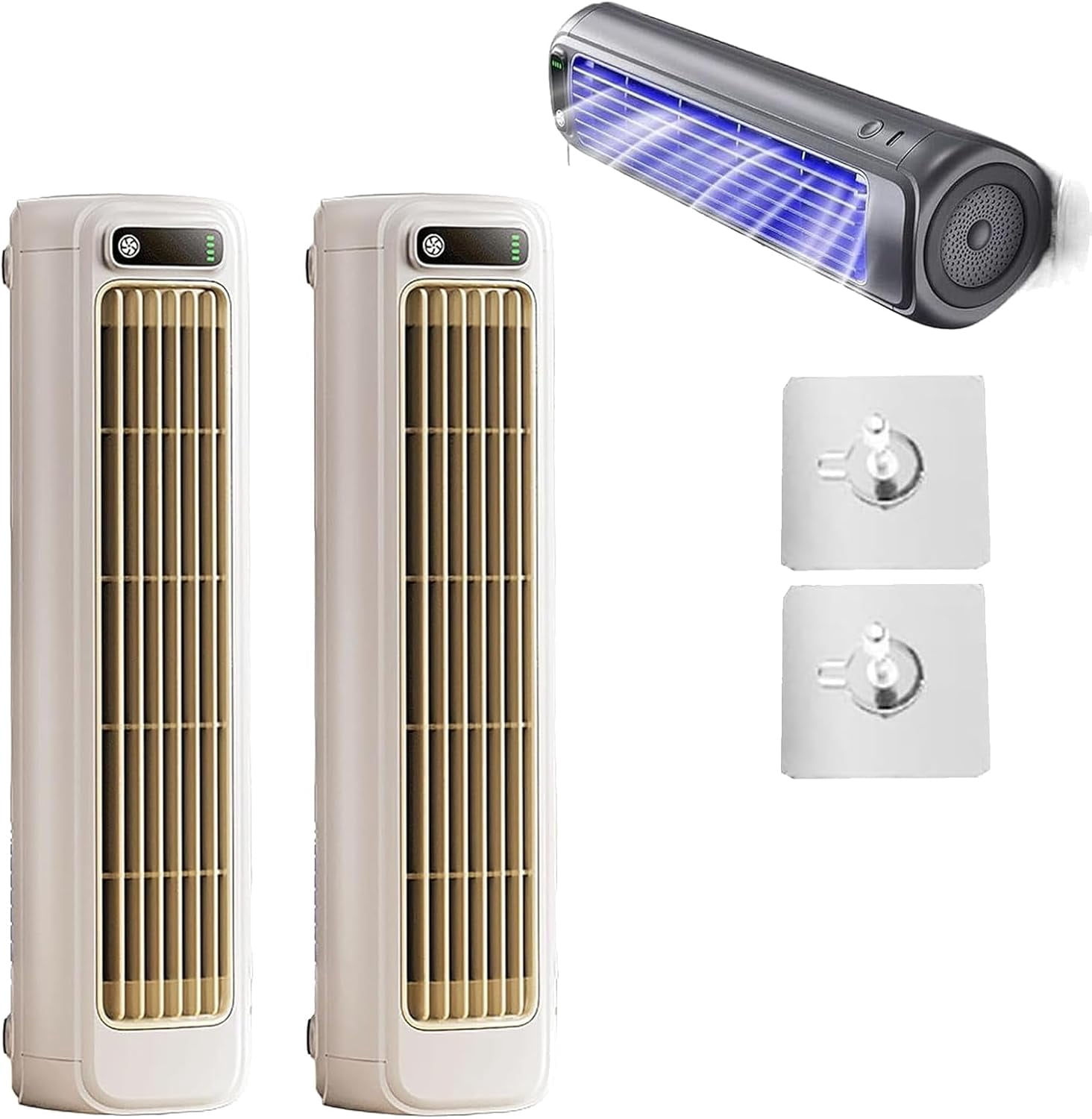 Breezamax Portable Air Cooler Fan - 3000mAh Battery, USB-C, Ultra Quiet, With Remote (White)