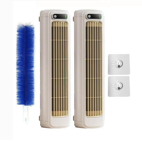 Brizac Cooling Ace, Qinux Brizac, BrizaAC Air Conditioner, Qinux BrizaAC, Enjoy A Quick, Natural, And Healthy Cool Down, Portable Air Conditioner Cooling Fan Quiet With 3 Speeds (2pcs White-Charging)