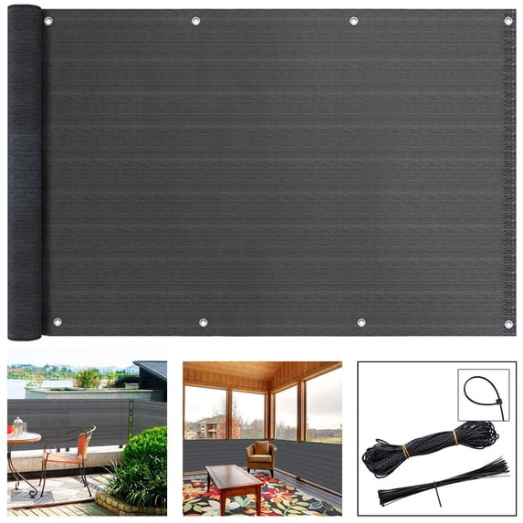 Brizi Living Balcony Privacy Screen Cover, Protection Privacy Screen Mesh Net for Patio (Gray)