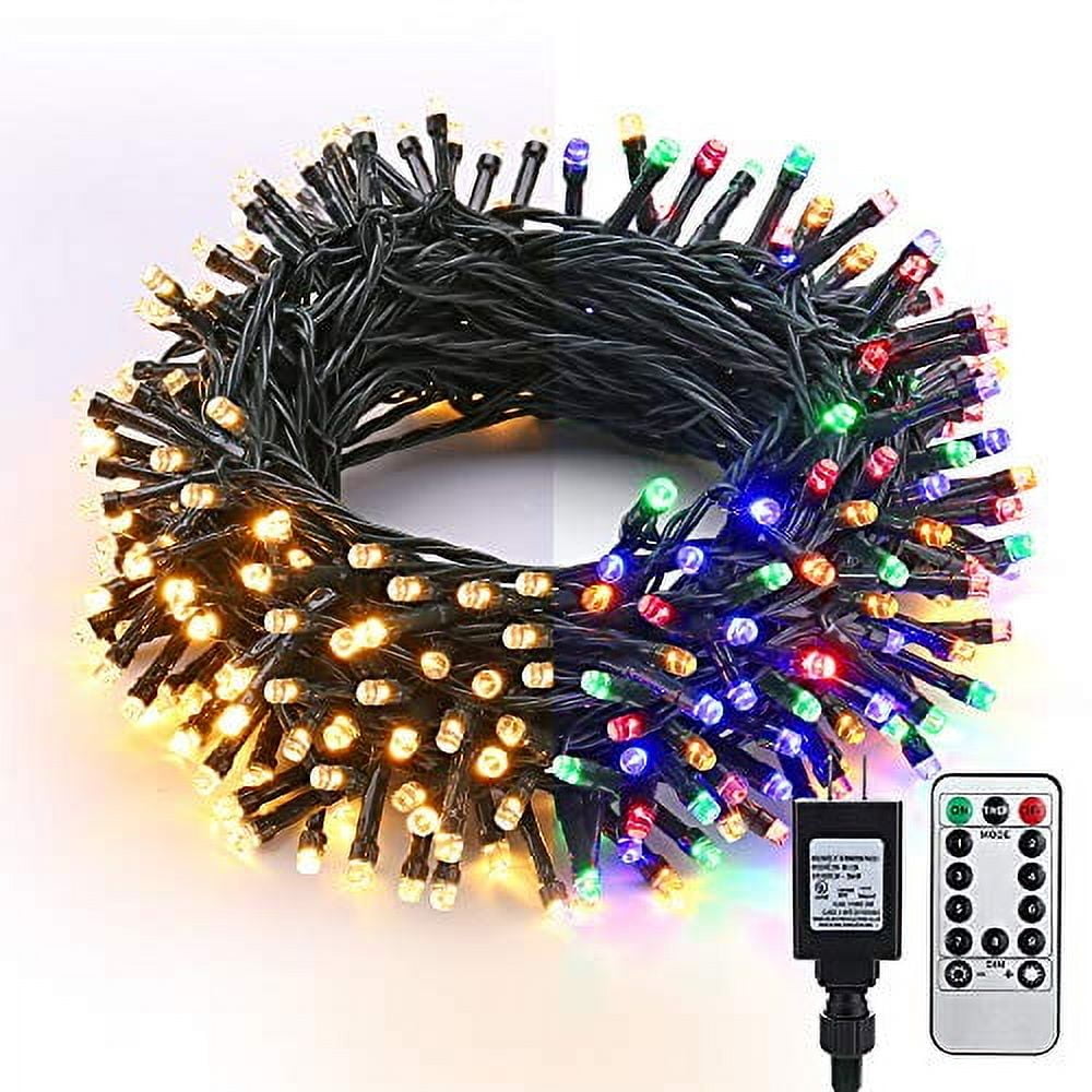 Brizled LED String Lights 65.67ft 200 LED 9 Function Dimmable Color Changing Timer Remote Xmas Decor Walmart