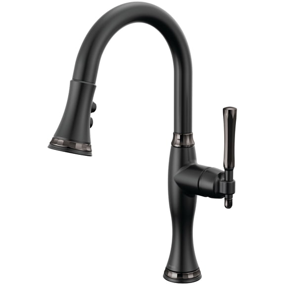 Open Box Brizo 63958Lf Tulham 1.8 GPM Single Hole Pull Down Prep Kitchen Faucet - Matte Black /