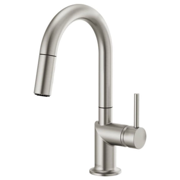 Open Box Brizo 63975Lf-Lhp Odin 1.8 GPM Single Hole Pull Down Bar Faucet - Brilliance Stainless