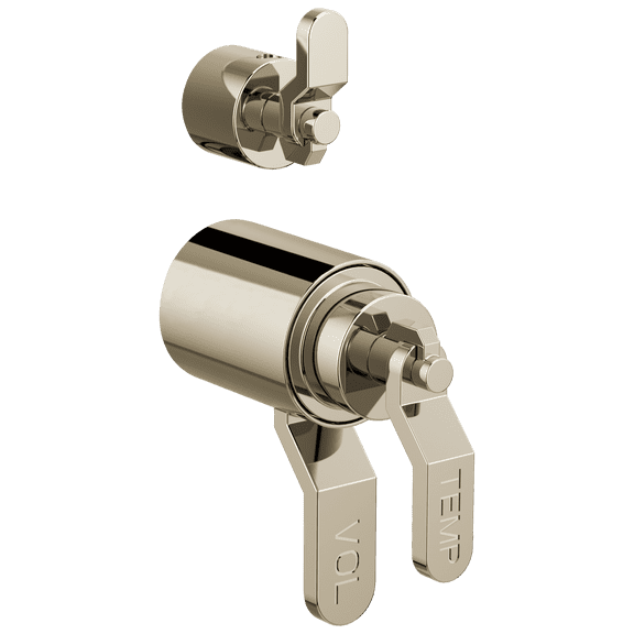 Open Box Brizo Litze: Tempassure Thermostatic Valve With Diverter Trim Handle Kit - Industrial Lever