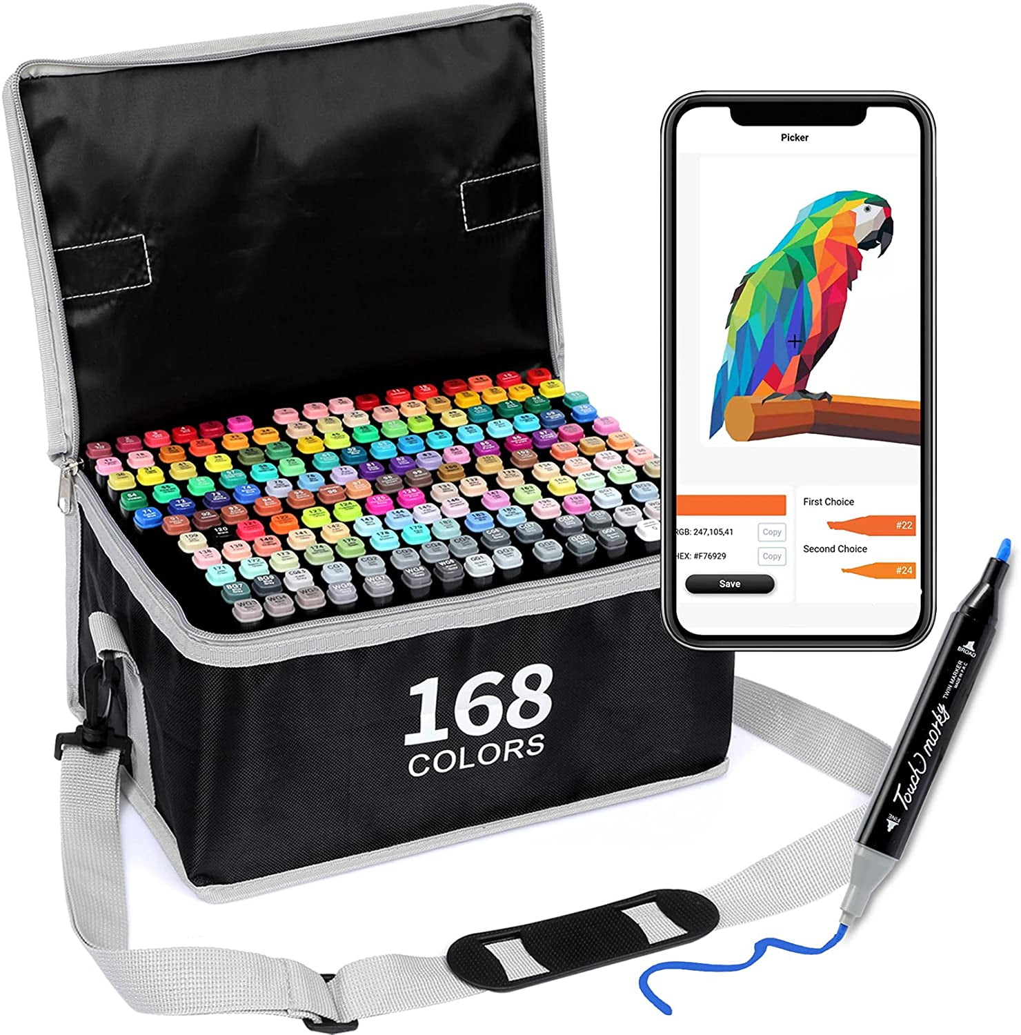 AEDAGA 80 Colors Alcohol Markers with Free App, Dual Tip Art Markers with  Kickstand Case for Artists Adults and Kids. Alcohol Based Markers for