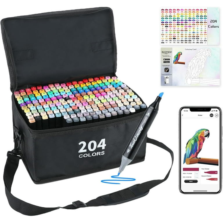 280 Colors Alcohol Markers With Free App, Dual Tip Art Markers With Kickstand