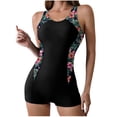 thumbnail image 1 of Brnmxoke 1 Piece Swimsuit for Women Summer Tummy Control Sleeveless Full Coverage Athletic Surfing Bathing Suits Modest Swimwear Beach Rash Guard Outfits Black,S, 1 of 8
