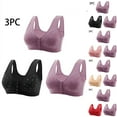 thumbnail image 1 of Brnmxoke 3PC Women Front Closure Post Surgery Compression Everyday Bras for Mastectomy Support with Adjustable Straps Wirefree Large Plus Size Black,XXL, 1 of 7