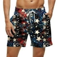 thumbnail image 1 of Brnmxoke American Flag Mens Swim Trunks Quick Dry Board Shorts Stretch Breathable Fit Hawaii Beach Shorts Swimwear Bathing Suits Multicolor,XXXXL, 1 of 7