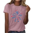 thumbnail image 1 of Brnmxoke American Flag Plus Size Shirt for Women Patriotic T-Shirt 4th of July Firework Graphic Tees Shirts USA Flag Star Stripe Short Sleeve Summer Tops, 1 of 4