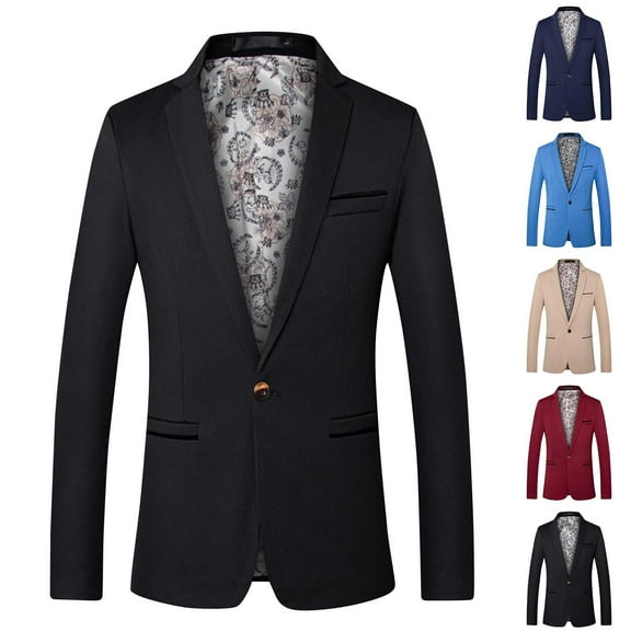 Brnmxoke Blazer for Men 2024 Big and Tall Casual Suit Jacket Regular Fit Lapel Business Daily Lightweight Sport Coats One Button Formal Dress Blazers Black,XXXXL