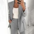 thumbnail image 1 of Brnmxoke Blazers for Women 2023 Fashion Dressy Lapel Solid Open Front Suit Work Office Long Sleeve Jackets Fitted Cardigan, 1 of 4